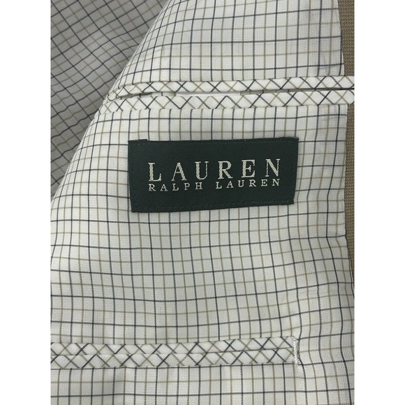 Lauren Ralph Lauren Men's Solid Beige Single Breasted Blazer Jacket Size 42L - Picture 3 of 11